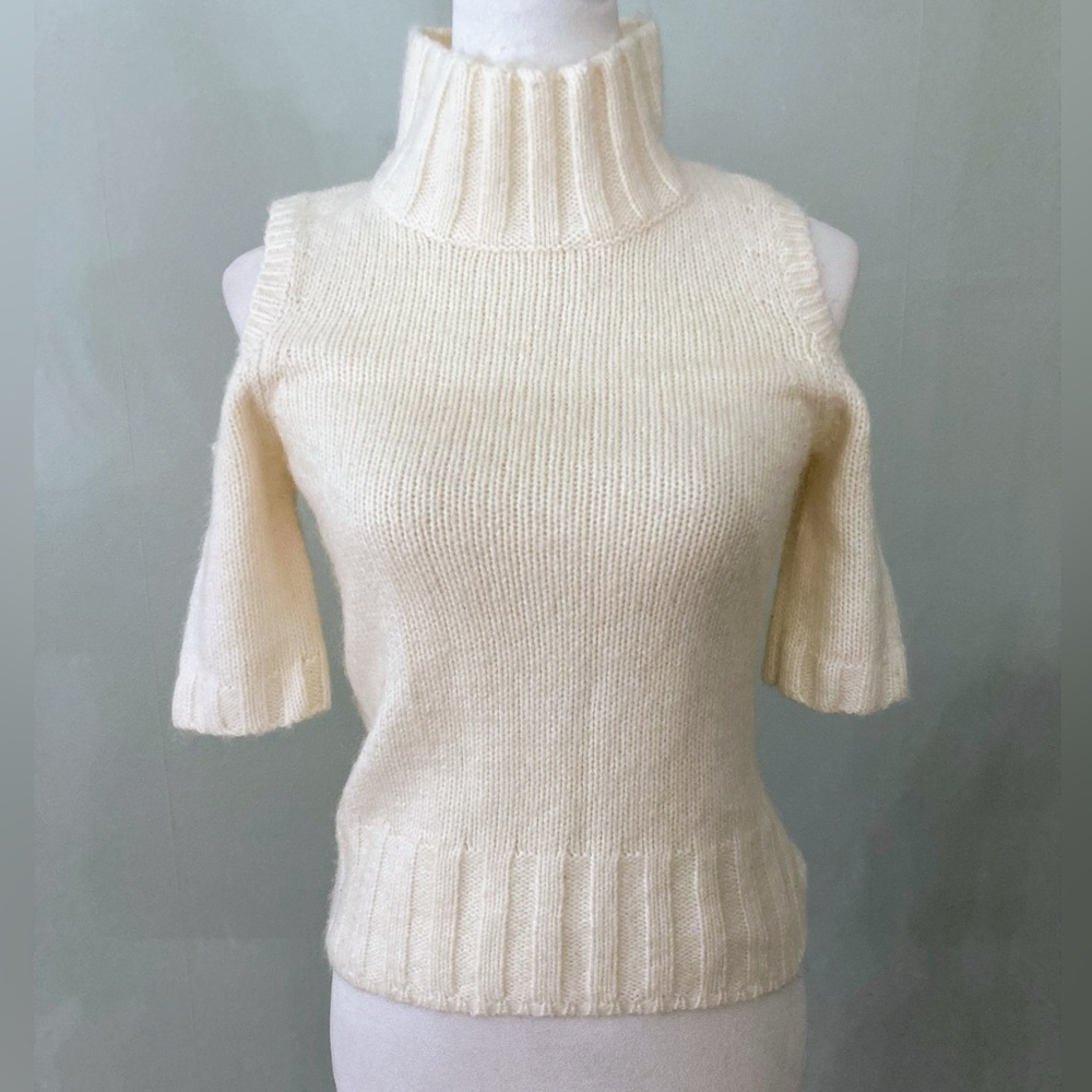 Express Winter Winter White Cold Shoulder Sweater